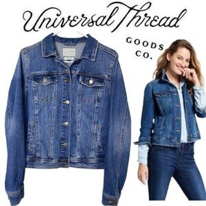 Universal Thread Classic Blue Denim Jacket Womens Trucker Jean Jacket Size M Y2K